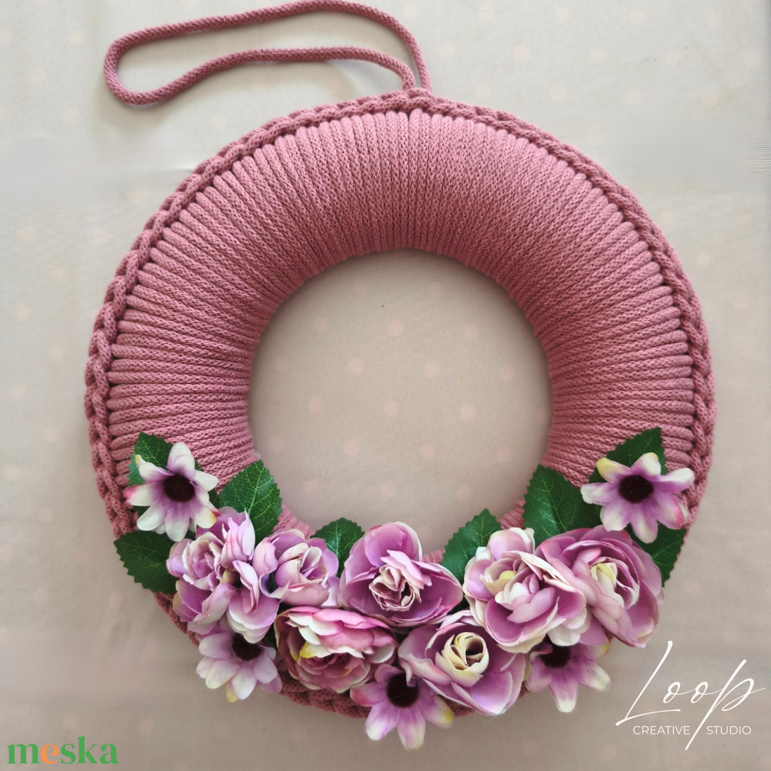 Blossom tavaszi kézműves ajtódísz � horgolt kopogtató - otthon & életmód - dekoráció - ajtó- és ablak dekoráció - ajtódísz & kopogtató - Meska.hu