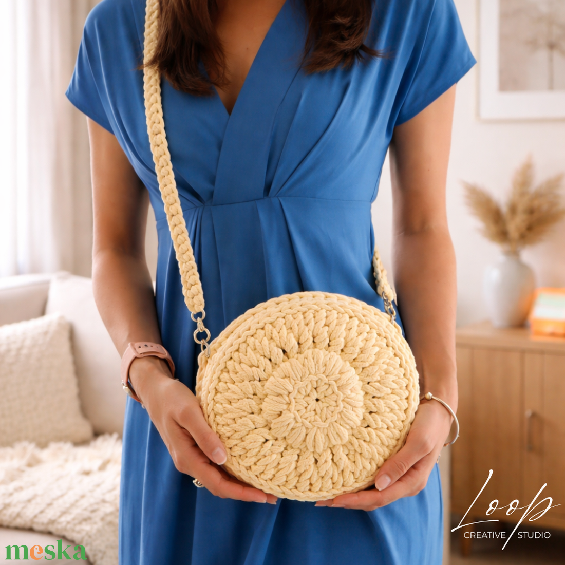 Flora horgolt női bohém táska � virág mintás crossbody táska, egyedi kézműves kézitáska - táska & tok - kézitáska & válltáska - vállon átvethető táska - Meska.hu