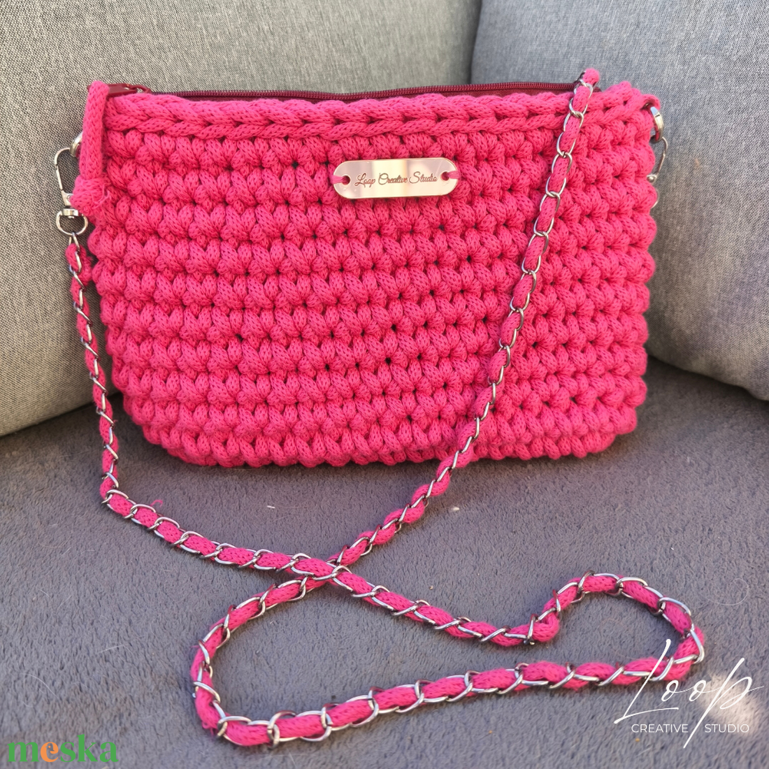 Nara - horgolt kézzel készült crossbody táska  - táska & tok - kézitáska & válltáska - vállon átvethető táska - Meska.hu