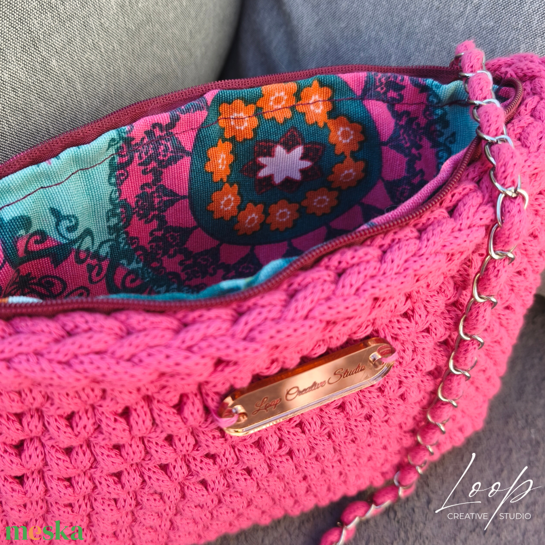Nara - horgolt kézzel készült crossbody táska  - táska & tok - kézitáska & válltáska - vállon átvethető táska - Meska.hu
