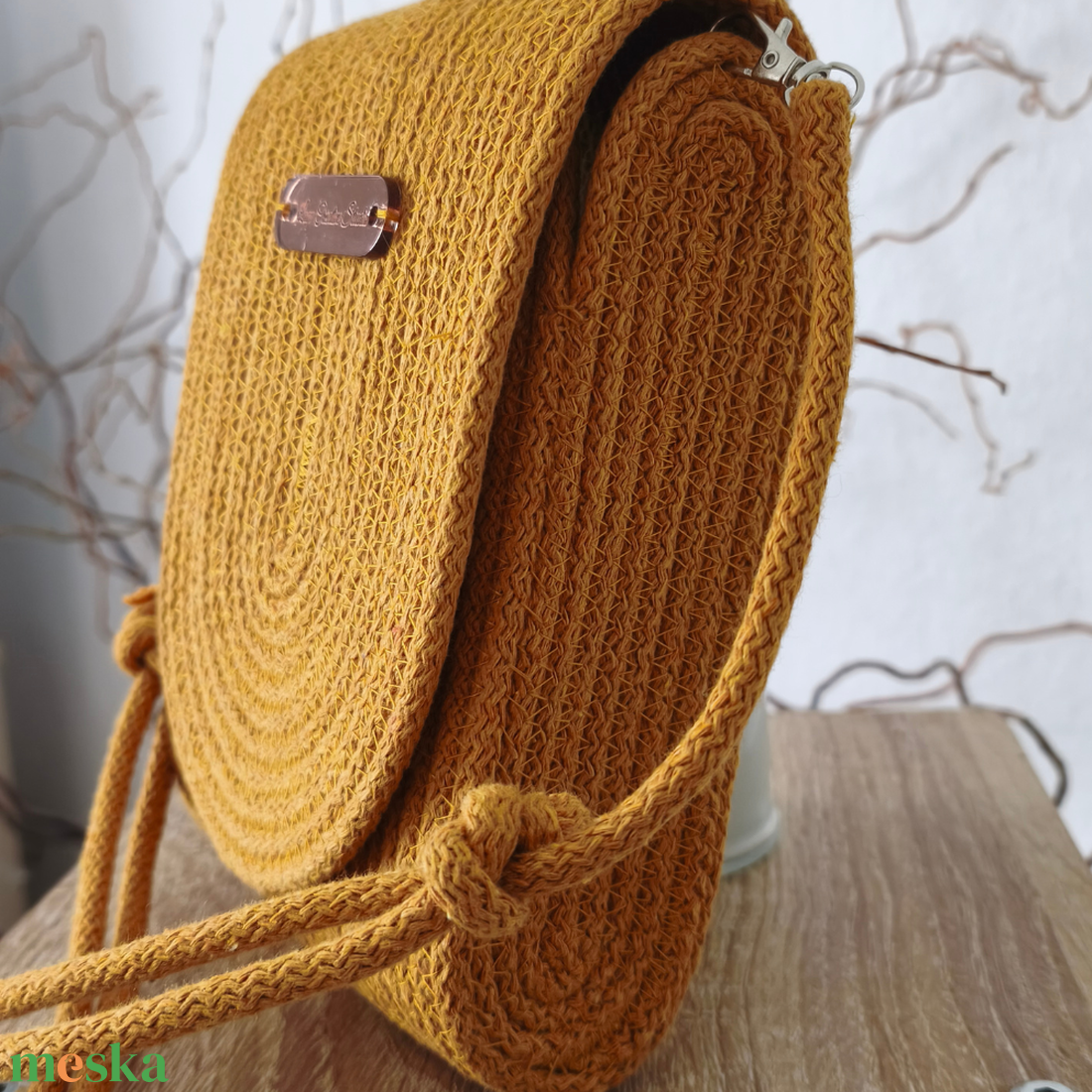 Maya Mini Crossbody � Kézműves Pamut Zsinórfonal Válltáska / Kisméretű Női Táska - táska & tok - kézitáska & válltáska - vállon átvethető táska - Meska.hu