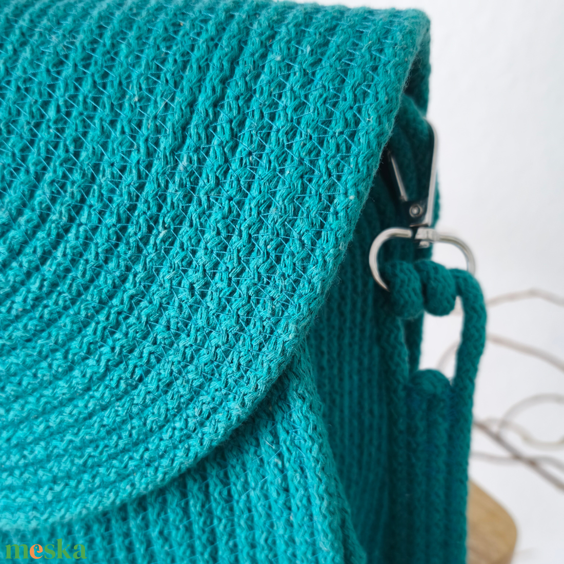 Luna Flap Bag � Kézműves Pamut Zsinórfonal Válltáska / Lekerekített Fedeles Női Táska - táska & tok - kézitáska & válltáska - vállon átvethető táska - Meska.hu