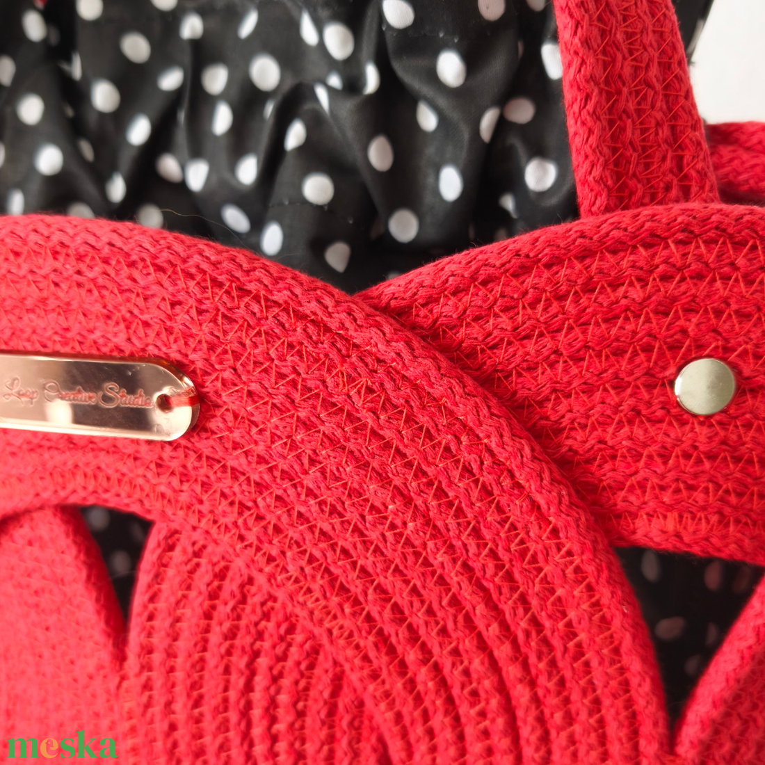 Cora Design Bag � Kézműves Pamut Zsinórfonal Kézitáska / Batyus Béléssel Ellátott Design Női Táska - táska & tok - kézitáska & válltáska - kézitáska - Meska.hu