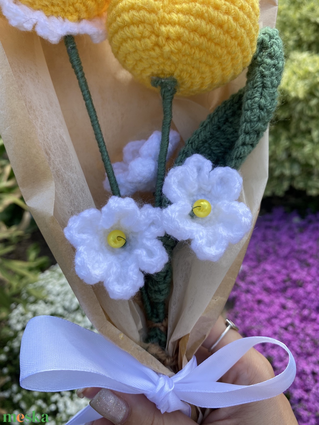 Horgolt virágcsokor - otthon & életmód - dekoráció - virágdísz és tartó - csokor & virágdísz - Meska.hu