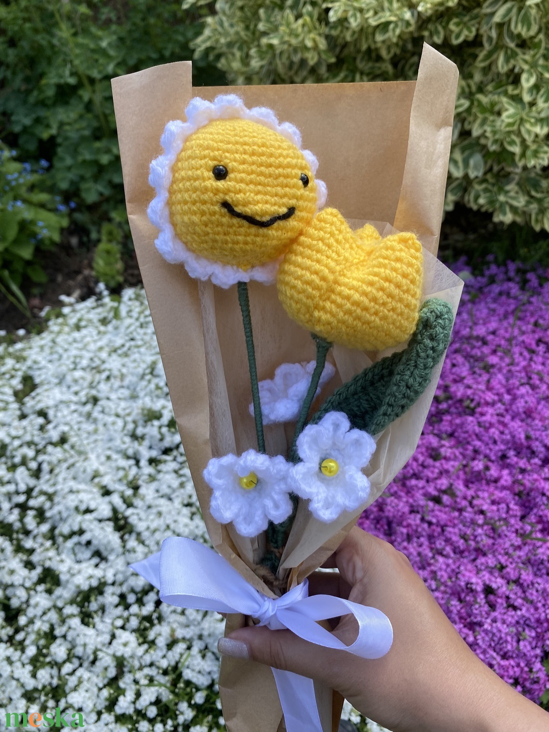 Horgolt virágcsokor - otthon & életmód - dekoráció - virágdísz és tartó - csokor & virágdísz - Meska.hu