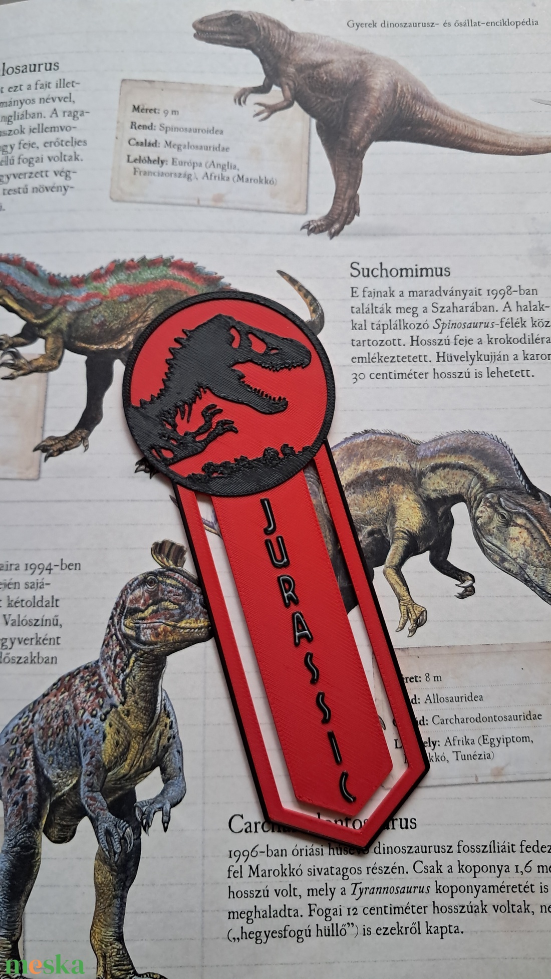 Jurassic könyvjelző  - könyv & zene - könyvjelző - Meska.hu