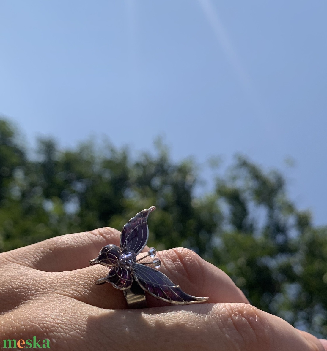 Lila pillangós gyűrű - ékszer - gyűrű - figurális gyűrű - Meska.hu Lila pillangós gyűrű - ékszer - gyűrű - figurális gyűrű - Meska.hu