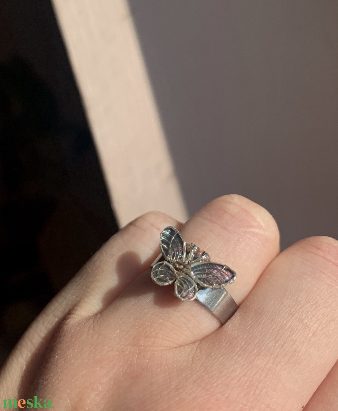 Lepkés gyűrű - ékszer - gyűrű - figurális gyűrű - Meska.hu