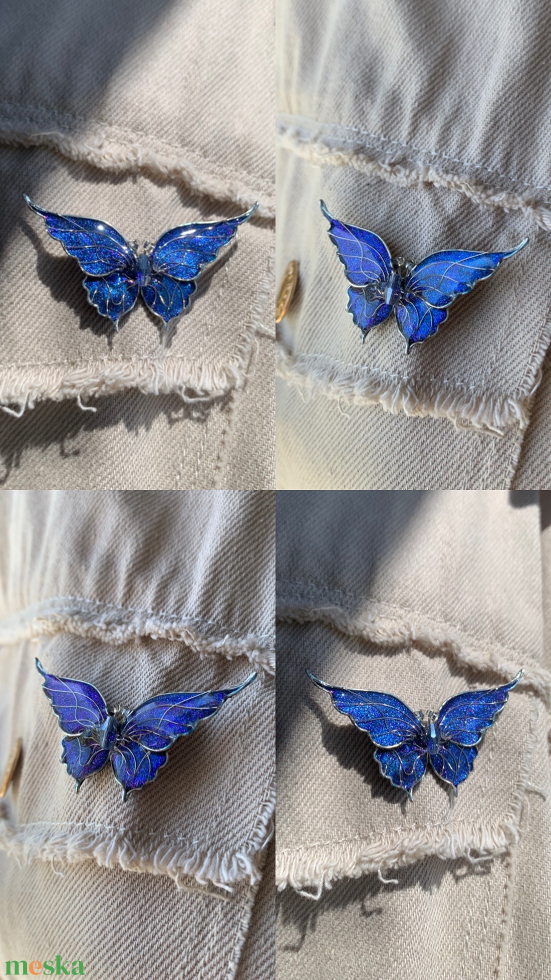 Pillangós és szitakötős kitűző - ékszer - kitűző és bross - Meska.hu