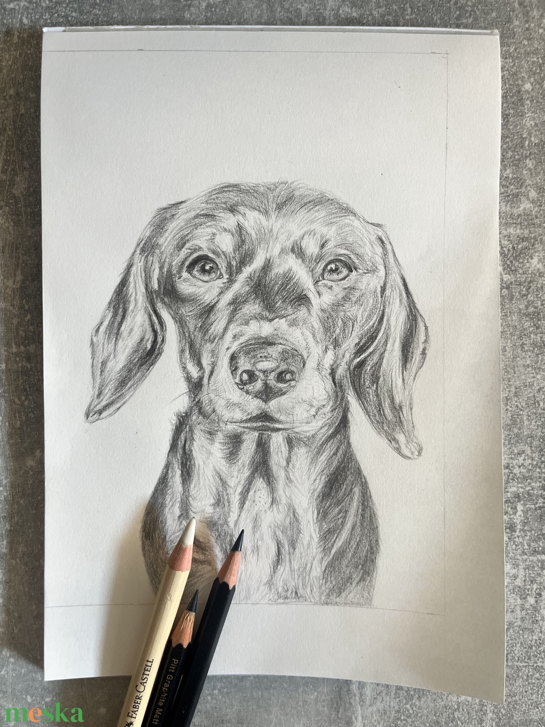 Grafit kutya portré - művészet - grafika & illusztráció - ceruzarajz - Meska.hu