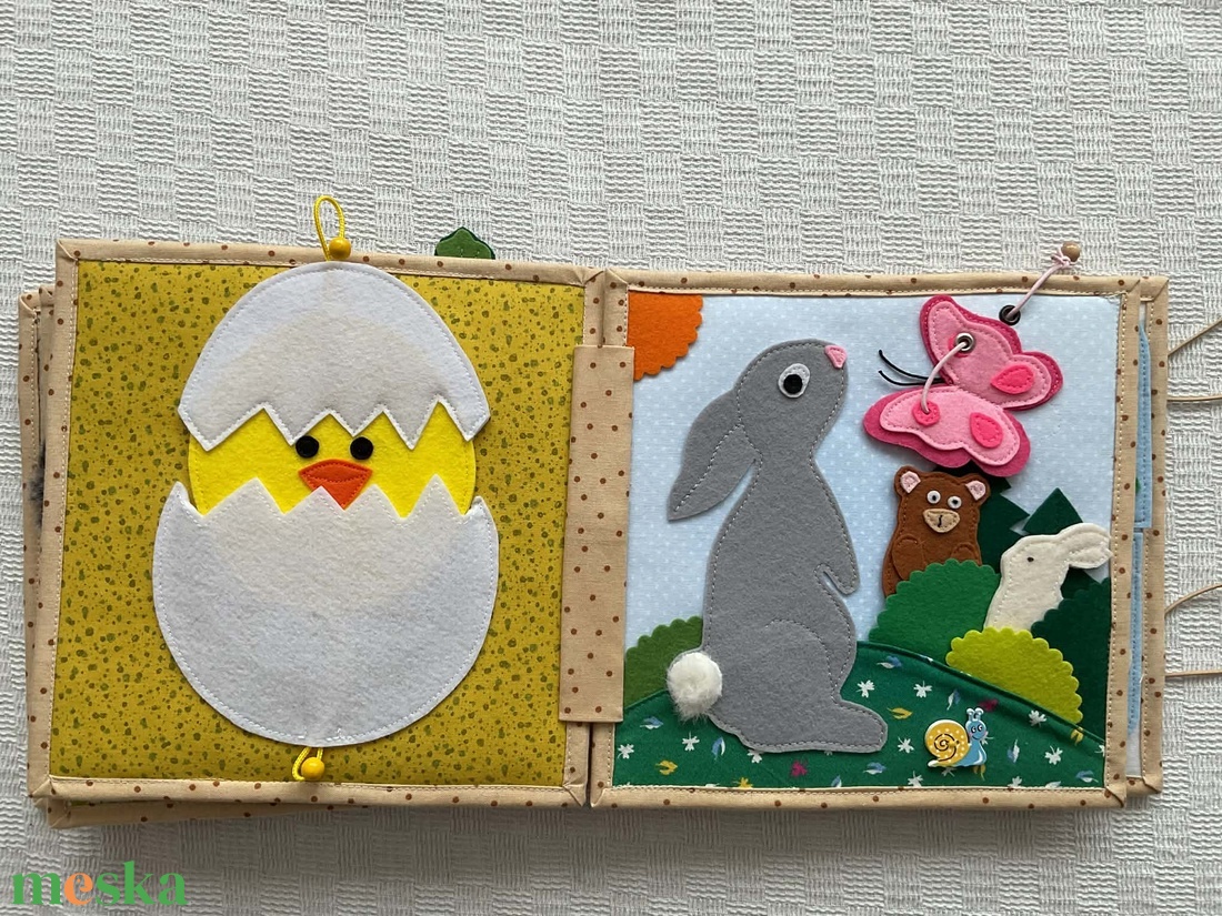 Húsvéti csendeskönyv. - baba - mama - baba játékok - textilkönyv & babakönyv - Meska.hu