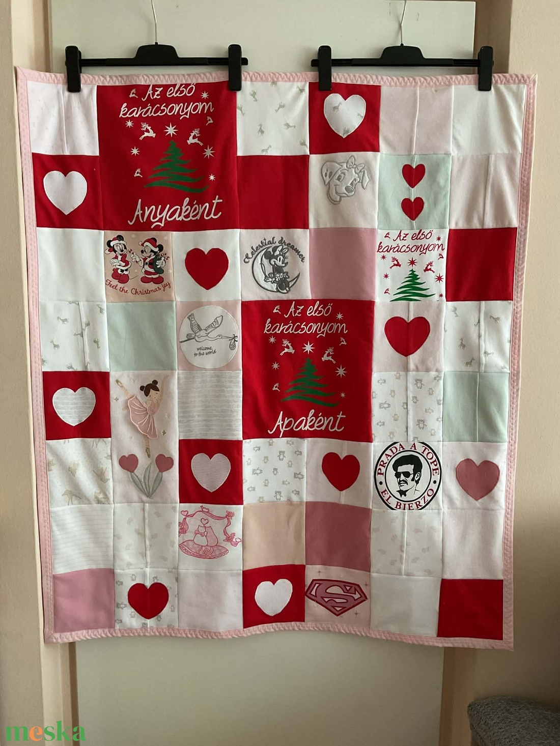 Patchwork emléktakaró . - baba - mama - baba ágynemű - babatakaró, gyerek pléd - Meska.hu