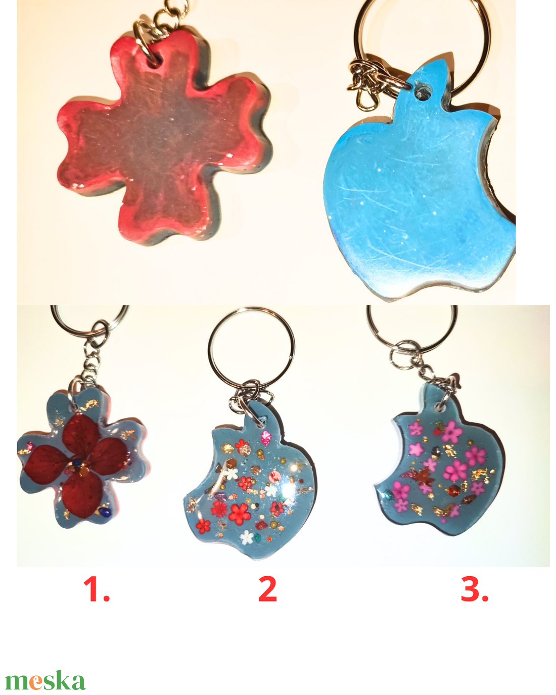 Epoxigyanta kulcstartó díszítéssel. Költség 1 darab termékre  - táska & tok - kulcstartó & táskadísz - kulcstartó - Meska.hu