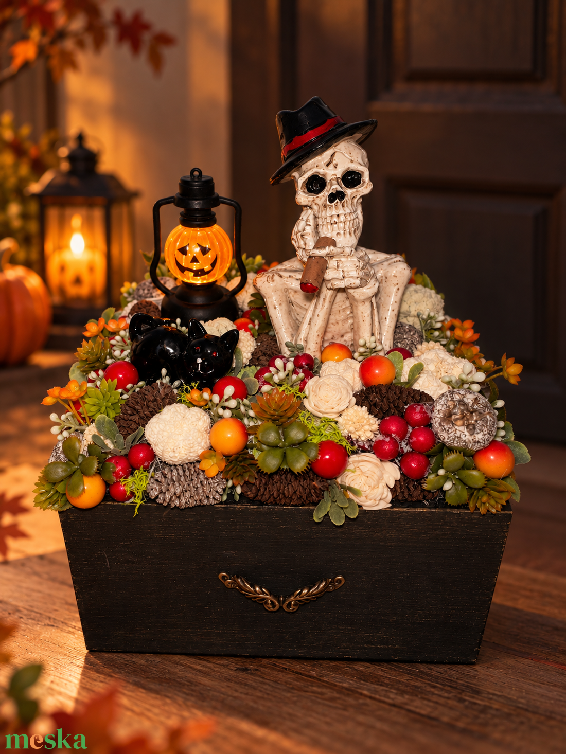 Halloweeni világítós asztaldísz - otthon & életmód - dekoráció - asztal és polc dekoráció - asztaldísz - Meska.hu