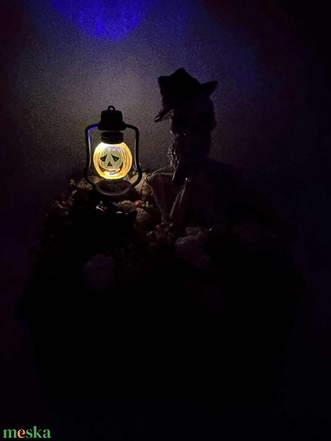 Halloweeni világítós asztaldísz - otthon & életmód - dekoráció - asztal és polc dekoráció - asztaldísz - Meska.hu