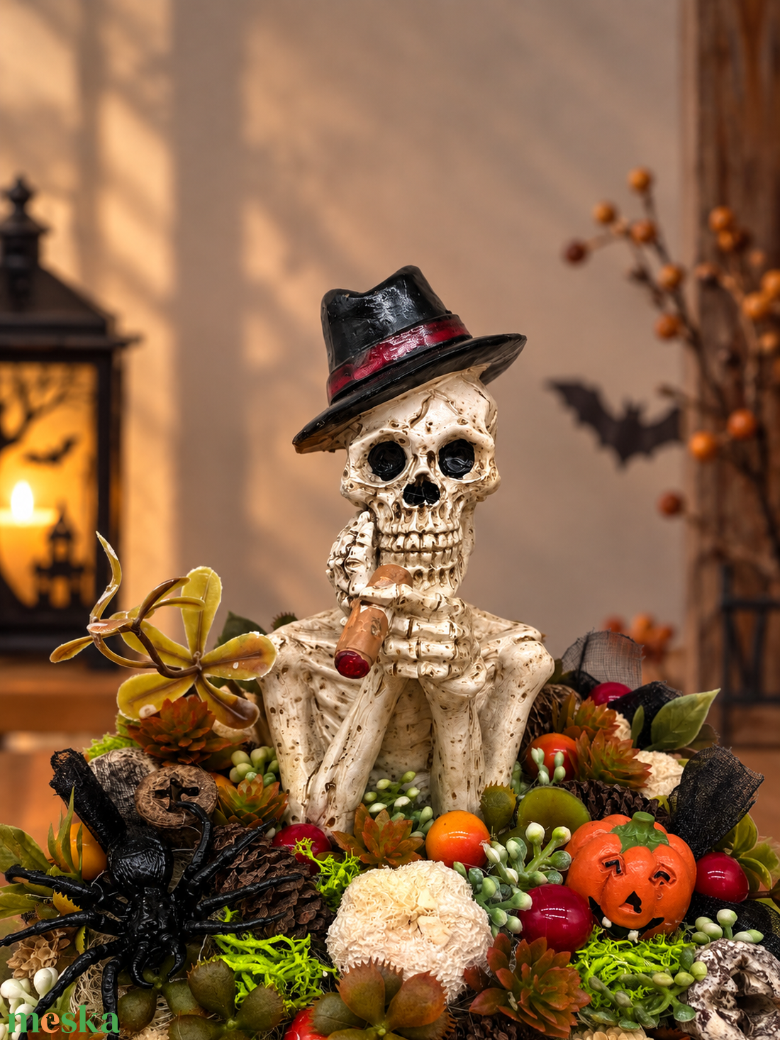 Halloween-i csontvázas asztaldísz - otthon & életmód - dekoráció - halloween - halloweeni asztaldísz - Meska.hu