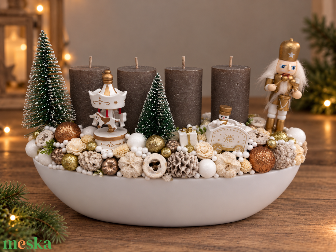 Diótörő karácsonyi varázslat-huszáros adventi asztaldísz - karácsony - adventi díszek - adventi asztaldísz - Meska.hu