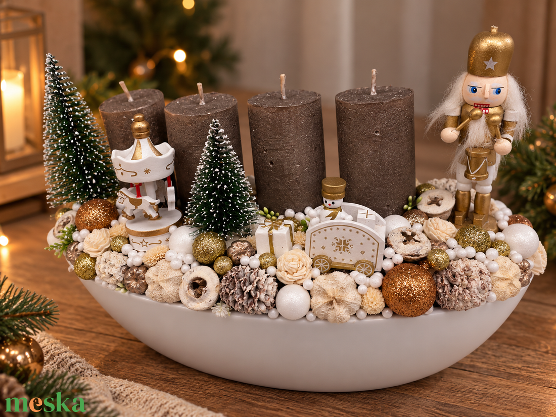 Diótörő karácsonyi varázslat-huszáros adventi asztaldísz - karácsony - adventi díszek - adventi asztaldísz - Meska.hu