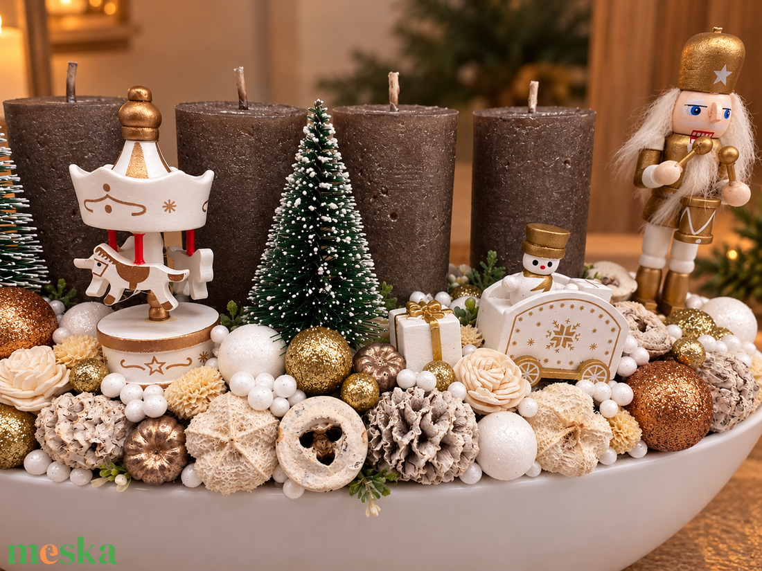 Diótörő karácsonyi varázslat-huszáros adventi asztaldísz - karácsony - adventi díszek - adventi asztaldísz - Meska.hu