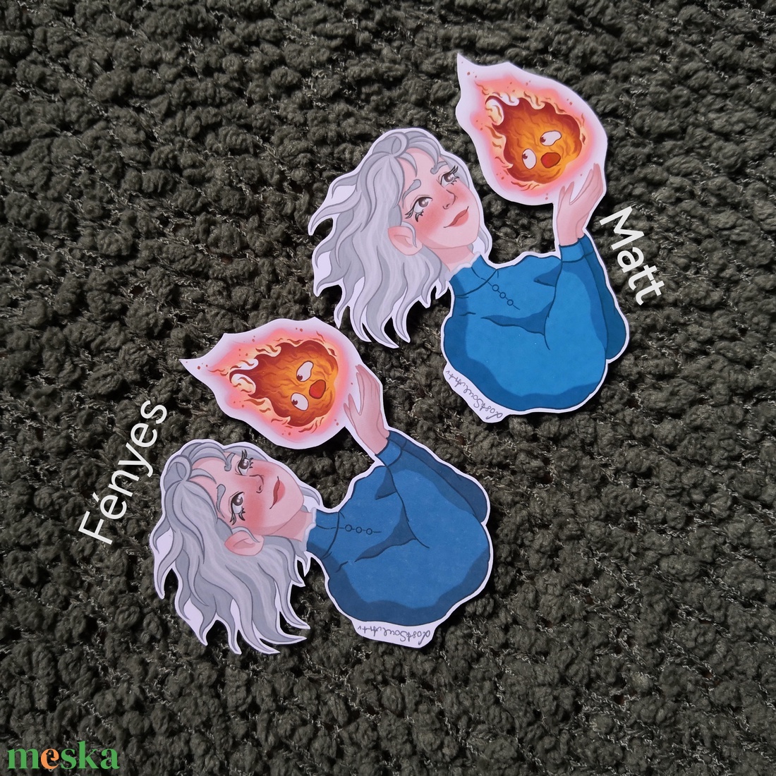 Matrica - A vándorló palota, Sophie és Calcifer - otthon & életmód - papír, írószer - matrica, matrica csomag - Meska.hu Matrica - A vándorló palota, Sophie és Calcifer - otthon & életmód - papír, írószer - matrica, matrica csomag - Meska.hu