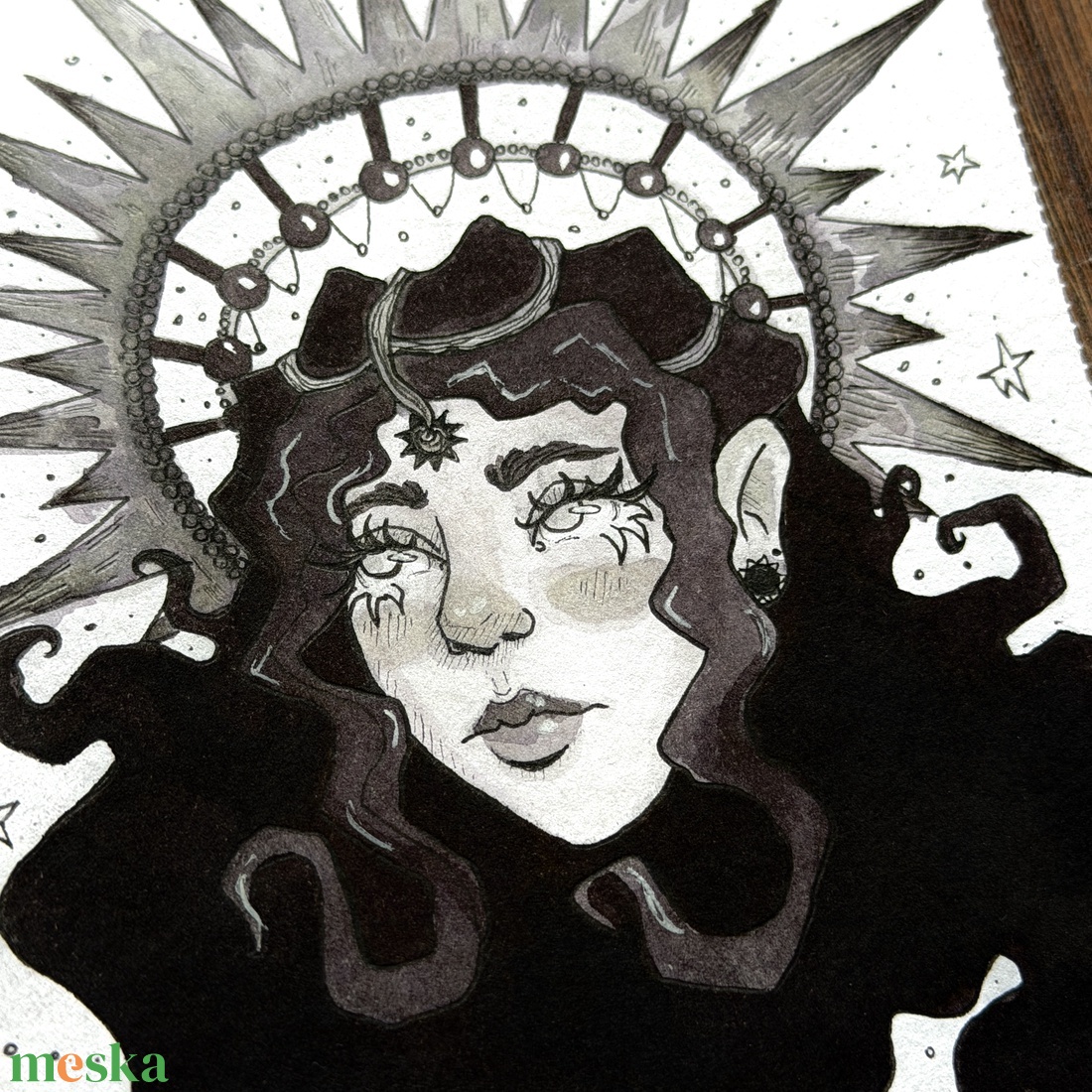 Eredeti, kézzel készült illusztráció - 2025 inktober - Korona - művészet - grafika & illusztráció - tus - Meska.hu