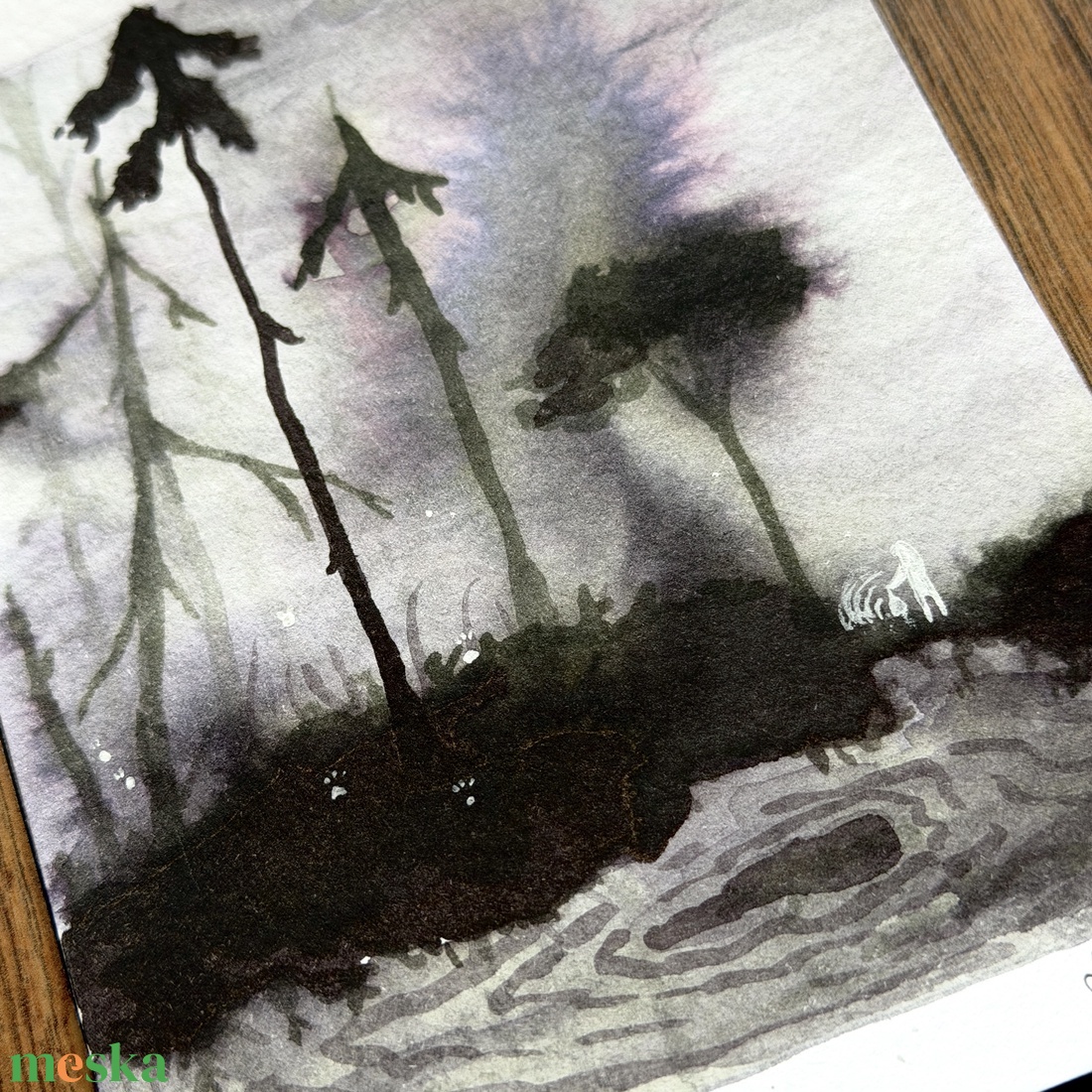 Eredeti, kézzel készült illusztráció - 2025 inktober - Köd - művészet - grafika & illusztráció - tus - Meska.hu