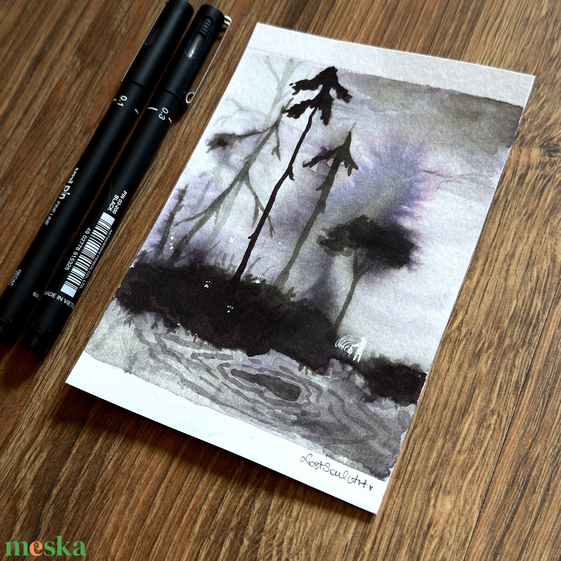 Eredeti, kézzel készült illusztráció - 2025 inktober - Köd - művészet - grafika & illusztráció - tus - Meska.hu