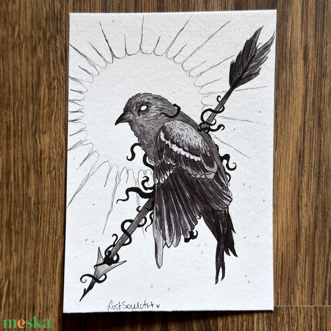 Eredeti, kézzel készült illusztráció - 2025 inktober - Madár - művészet - grafika & illusztráció - tus - Meska.hu