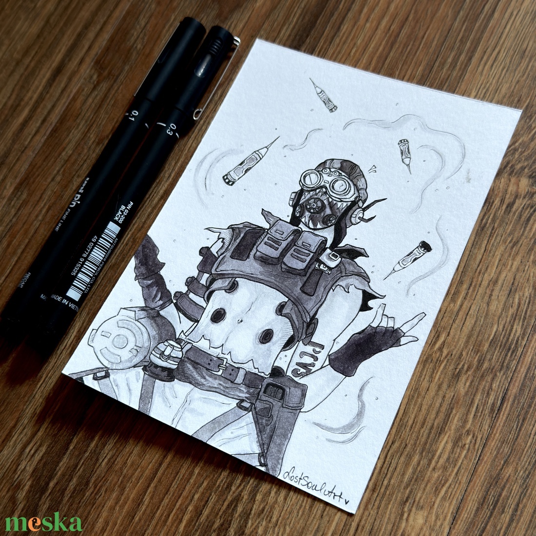 Eredeti, kézzel készült illusztráció - 2025 inktober - Octane Apex Legends - művészet - grafika & illusztráció - tus - Meska.hu