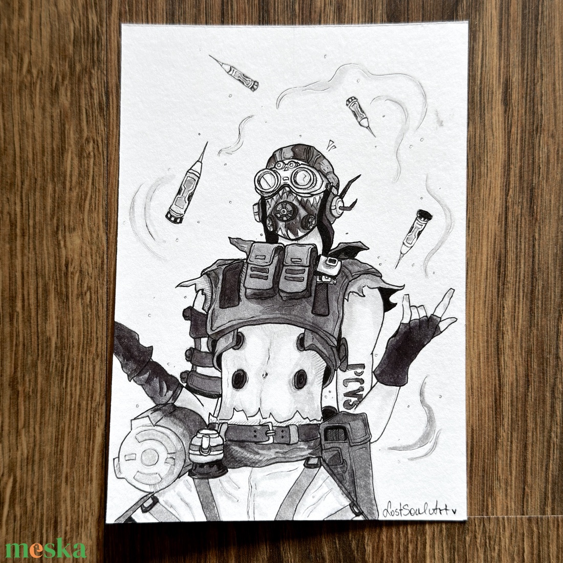 Eredeti, kézzel készült illusztráció - 2025 inktober - Octane Apex Legends - művészet - grafika & illusztráció - tus - Meska.hu
