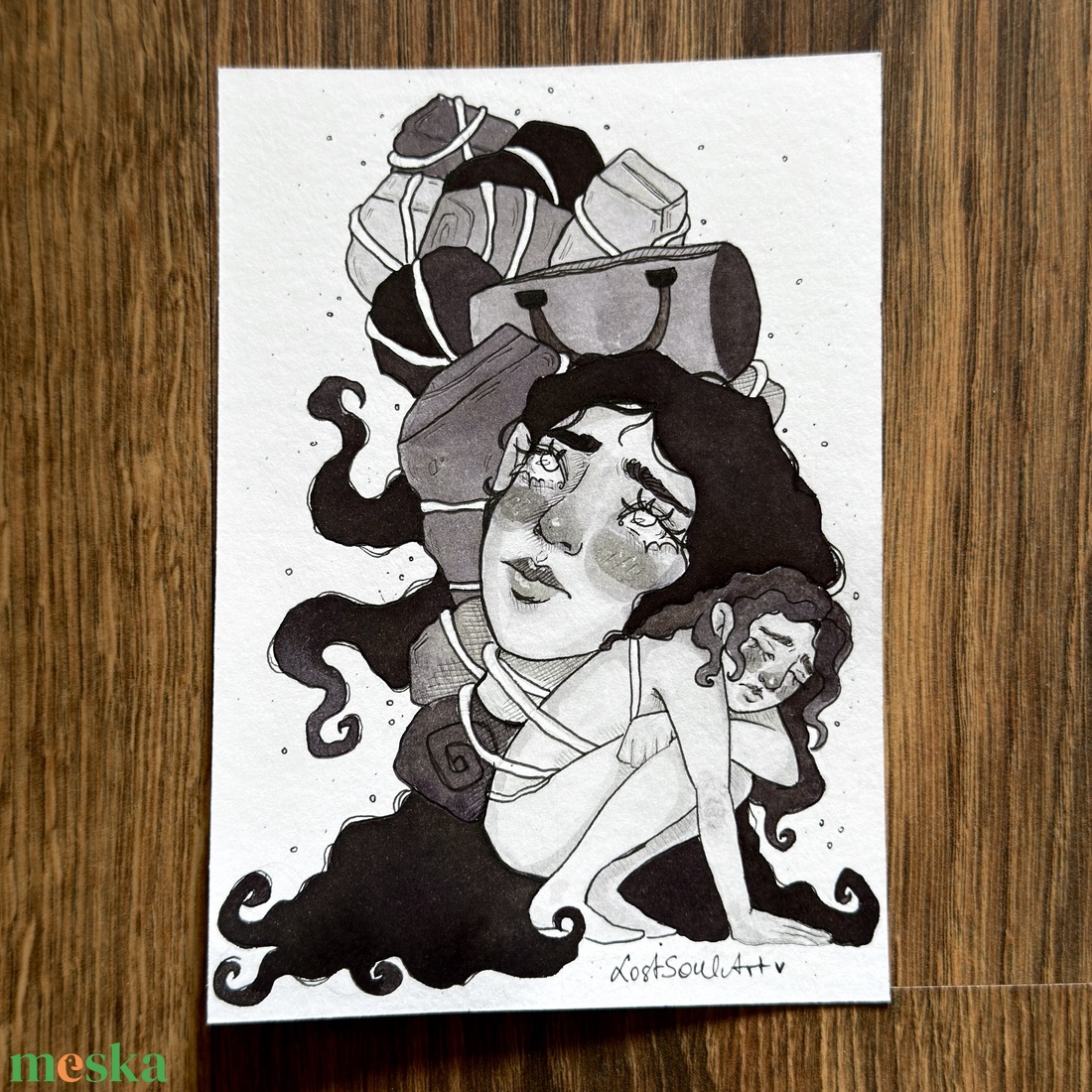 Eredeti, kézzel készült illusztráció - 2025 inktober - Puttony - művészet - grafika & illusztráció - tus - Meska.hu