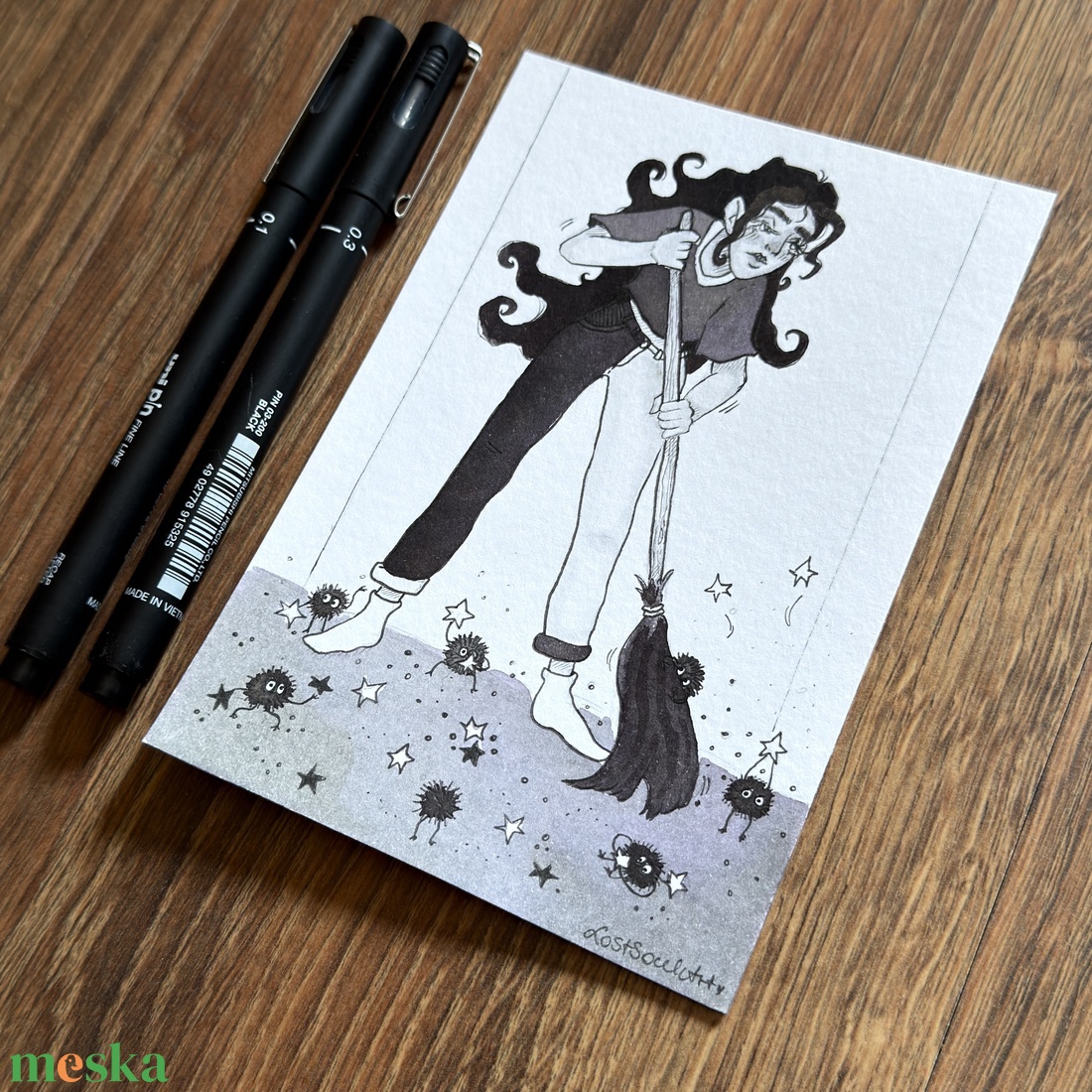 Eredeti, kézzel készült illusztráció - 2025 inktober - Nagytakarítás - művészet - grafika & illusztráció - tus - Meska.hu