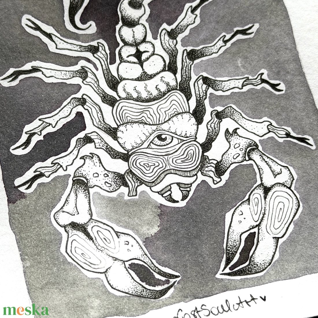 Eredeti, kézzel készült illusztráció - 2025 inktober - Skorpió - művészet - grafika & illusztráció - tus - Meska.hu