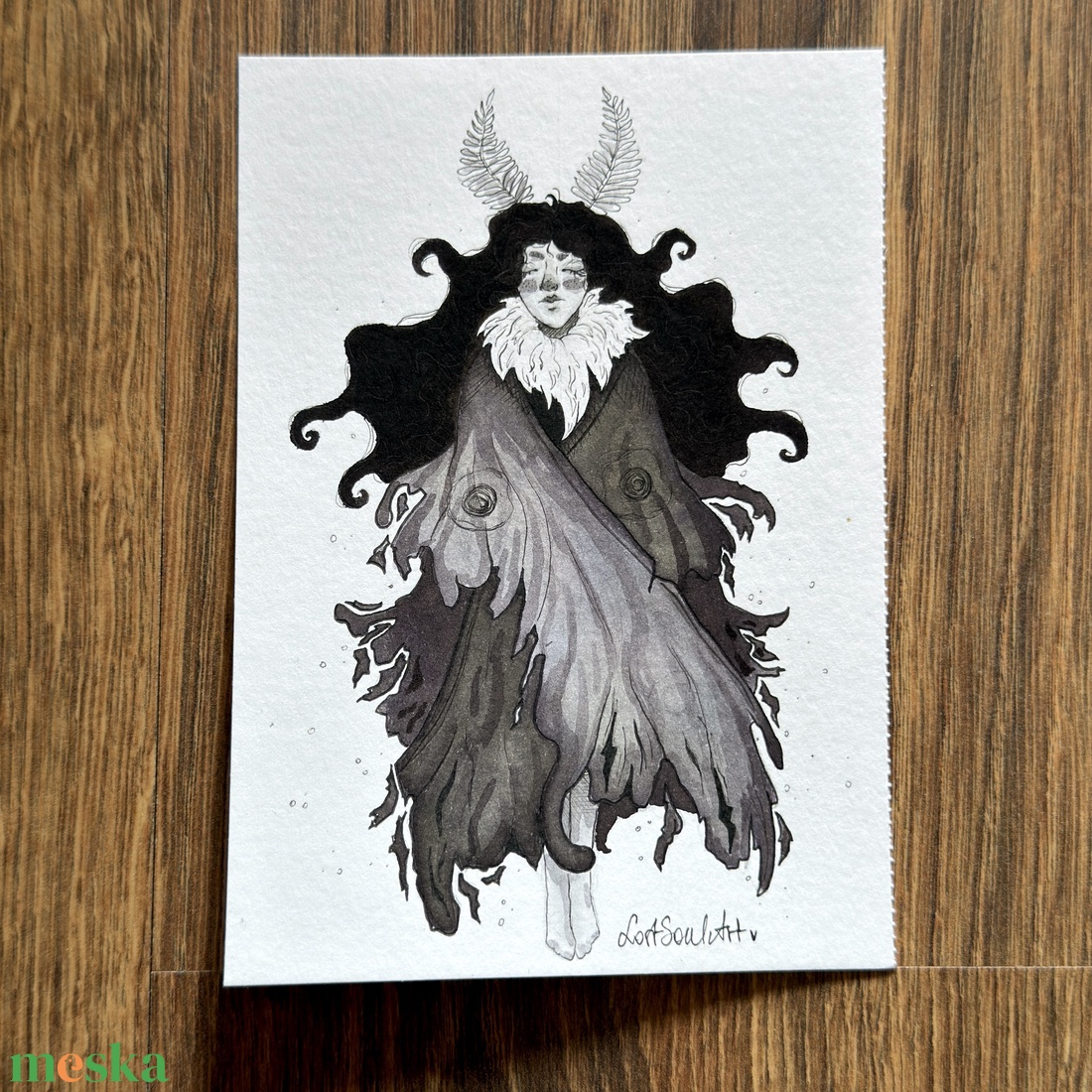 Eredeti, kézzel készült illusztráció - 2025 inktober - Lepke lány - művészet - grafika & illusztráció - tus - Meska.hu