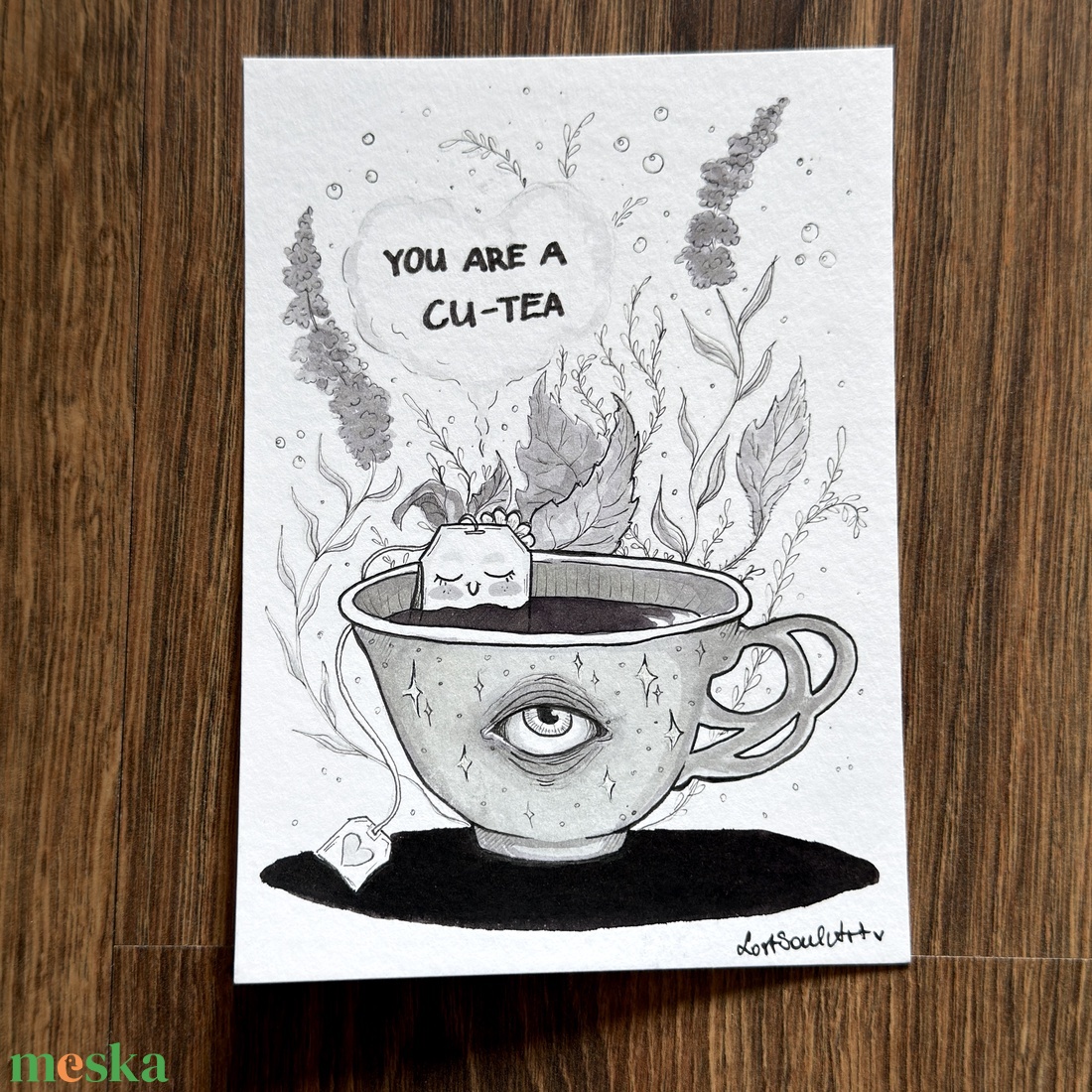 Eredeti, kézzel készült illusztráció - 2025 inktober - Tea party - művészet - grafika & illusztráció - tus - Meska.hu