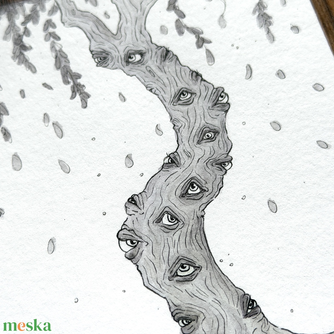 Eredeti, kézzel készült illusztráció - 2025 inktober - Szemfa - művészet - grafika & illusztráció - tus - Meska.hu