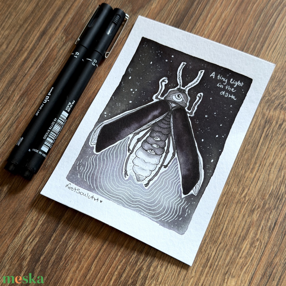 Eredeti, kézzel készült illusztráció - 2025 inktober - Szentjánosbogár - művészet - grafika & illusztráció - tus - Meska.hu