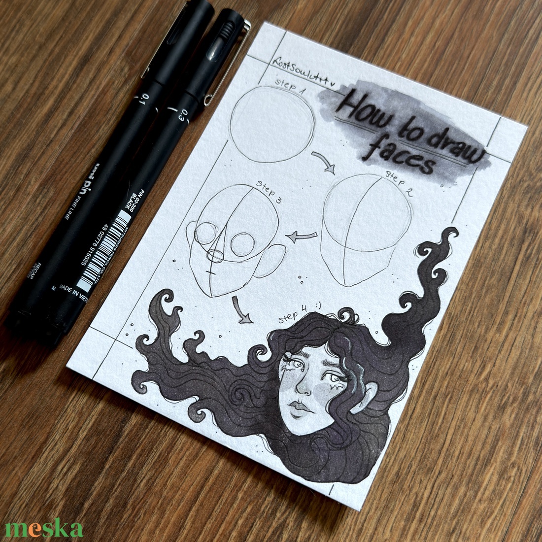 Eredeti, kézzel készült illusztráció - 2025 inktober - Rajz tutorial - művészet - grafika & illusztráció - tus - Meska.hu