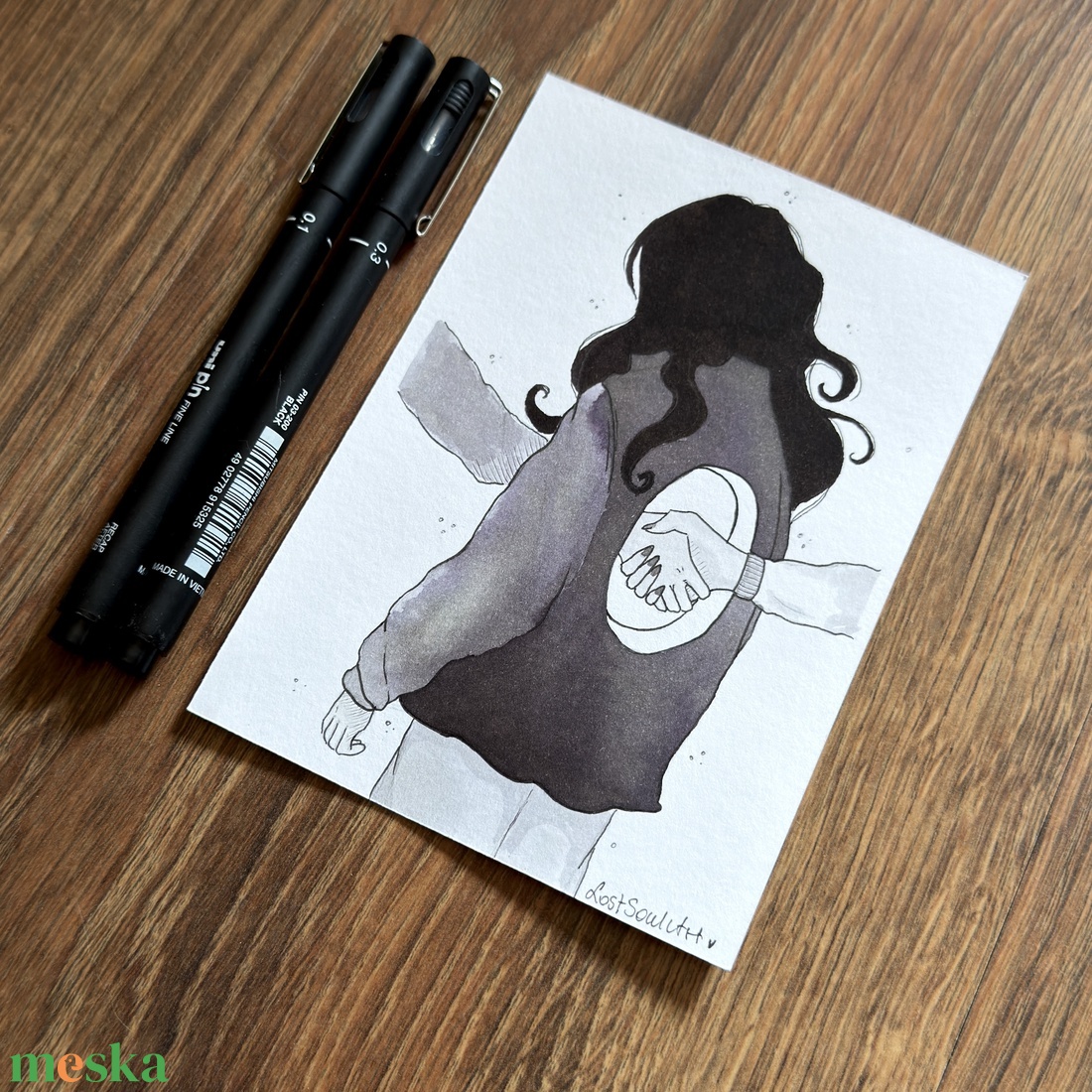 Eredeti, kézzel készült illusztráció - 2025 inktober - Üresség - művészet - grafika & illusztráció - tus - Meska.hu