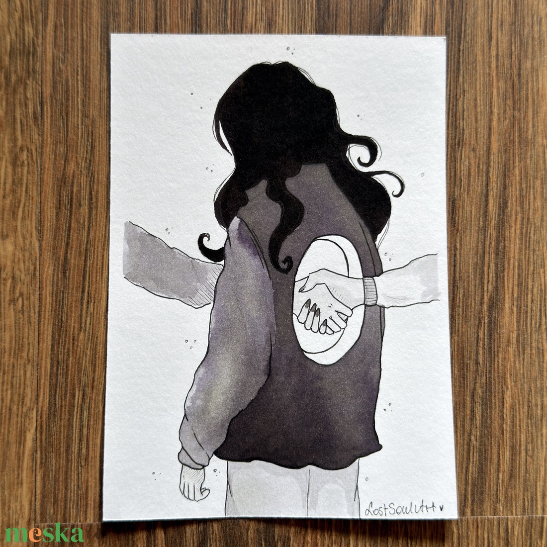 Eredeti, kézzel készült illusztráció - 2025 inktober - Üresség - művészet - grafika & illusztráció - tus - Meska.hu