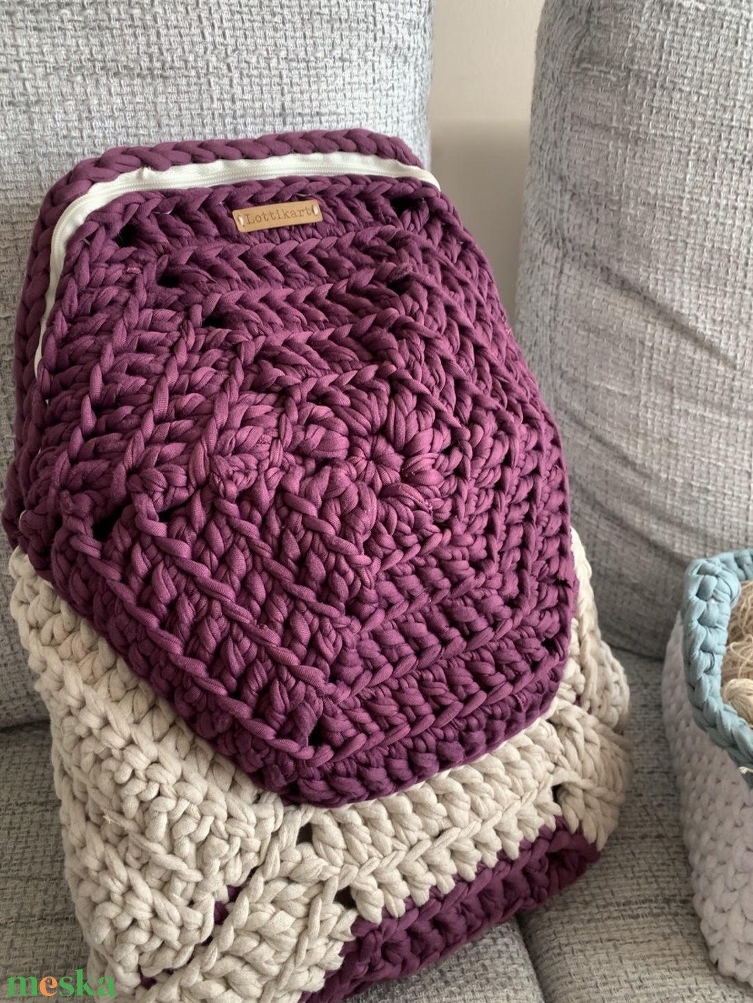 Lottikart horgolt táska, hátitáska - táska & tok - hátizsák - hátizsák - Meska.hu