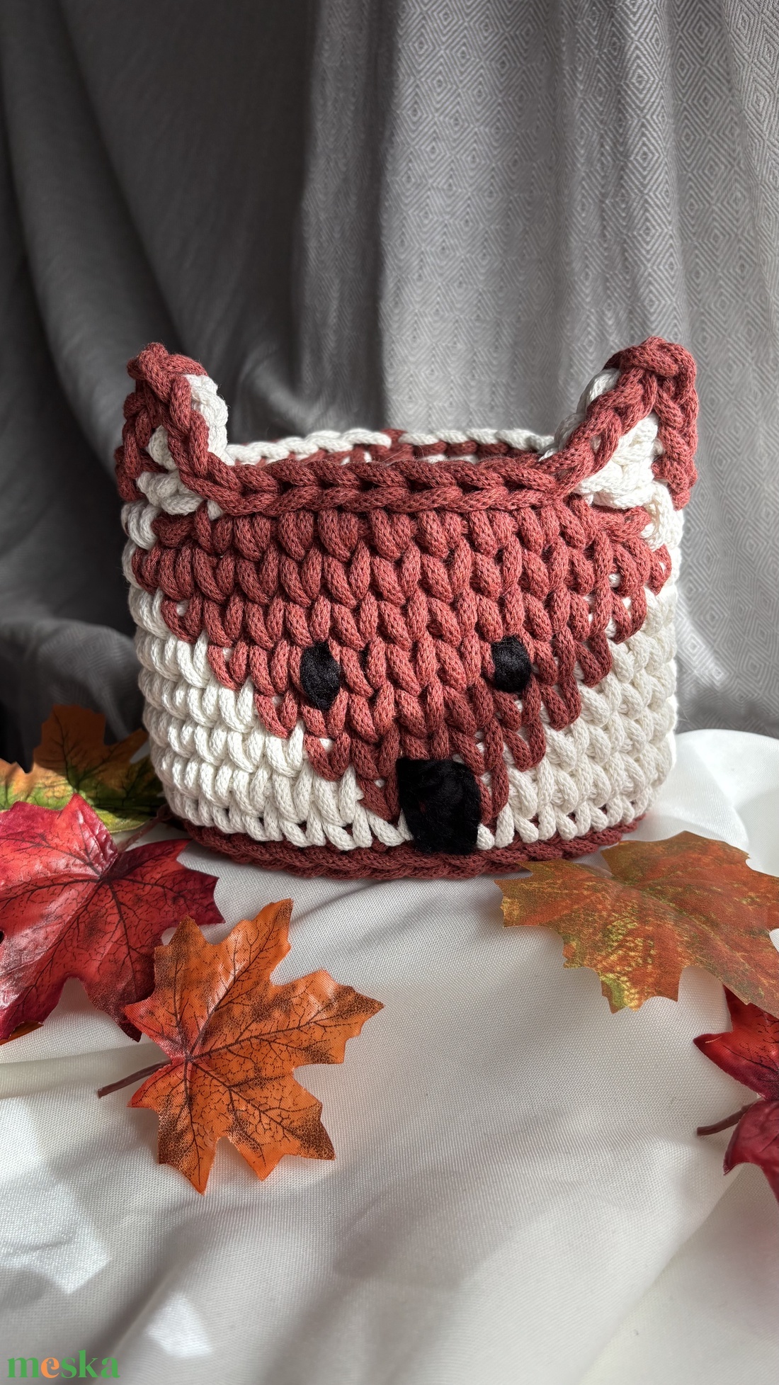 Rókás horgolt tároló, kosár tégla bordó és ekrü színben, horgolt állatos tároló  - otthon & életmód - tárolás & rendszerezés - tárolókosár - Meska.hu Rókás horgolt tároló, kosár tégla bordó és ekrü színben, horgolt állatos tároló  - otthon & életmód - tárolás & rendszerezés - tárolókosár - Meska.hu