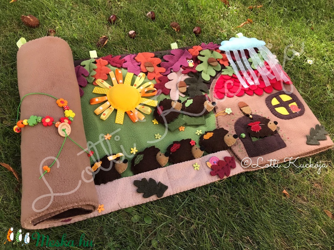 ÚJ!!! Sün Balázs interaktív meseszőnyeg, játszószőnyeg, játszópad, bábszínház, falvédő, ujjbáb készlet  -  - Meska.hu