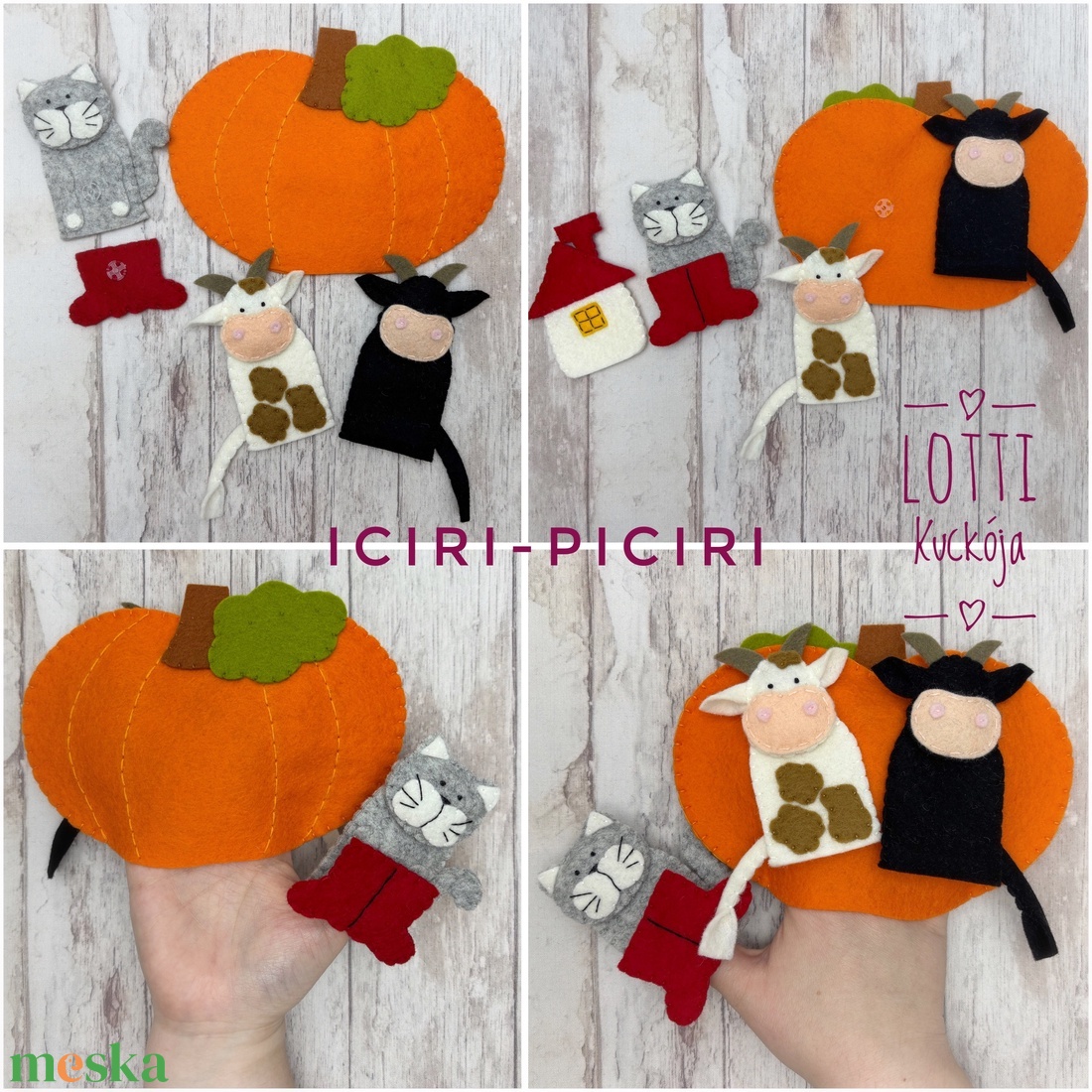 2 az 1-ben ujjbáb készlet: ,,A török és a tehenek és az ,,Iciri-piciri c. mesék - játék & sport - bábok - ujjbáb - Meska.hu