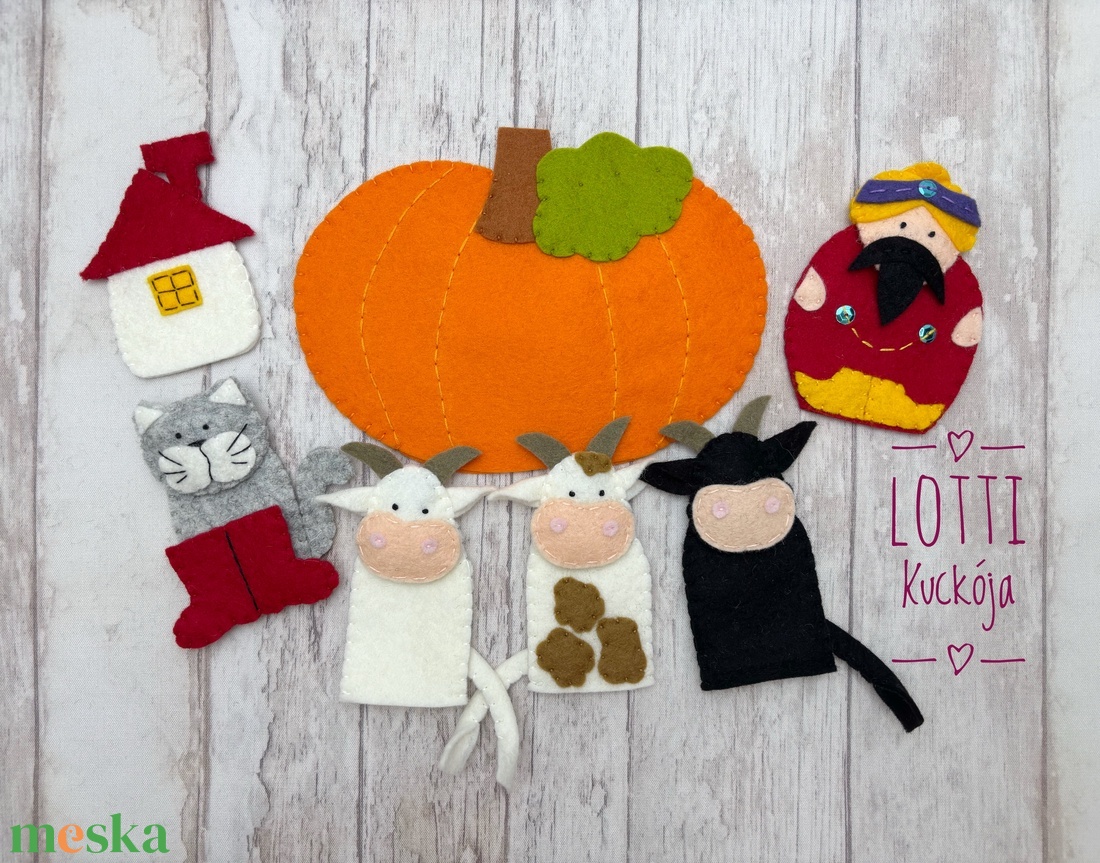 2 az 1-ben ujjbáb készlet: ,,A török és a tehenek és az ,,Iciri-piciri c. mesék - játék & sport - bábok - ujjbáb - Meska.hu