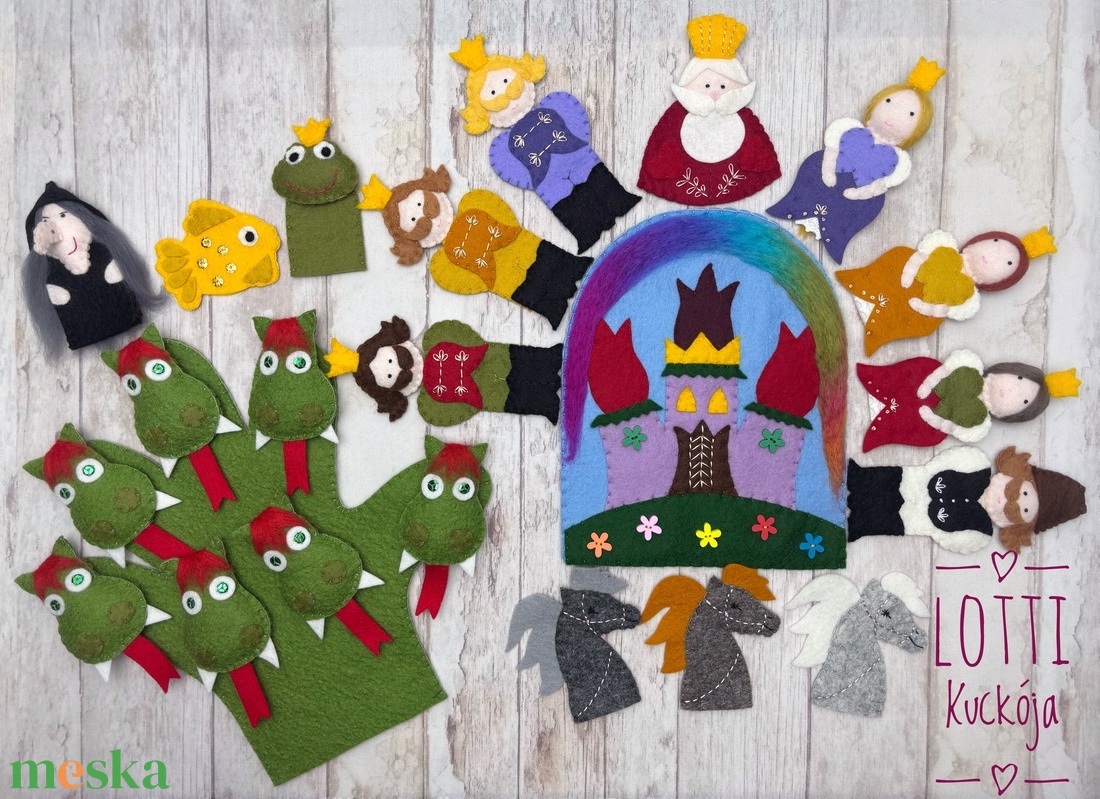 Magyar népmesék / Királyos ujjbáb készlet - játék & sport - bábok - ujjbáb - Meska.hu