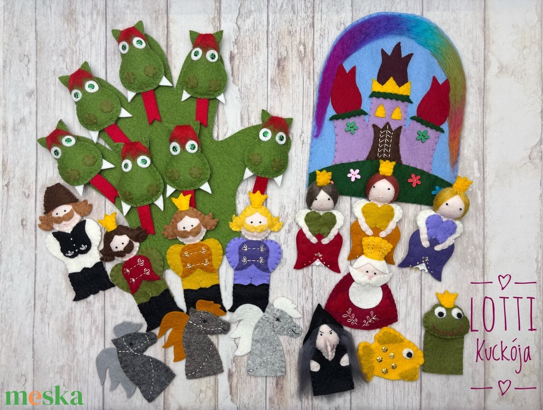 Magyar népmesék / Királyos ujjbáb készlet - játék & sport - bábok - ujjbáb - Meska.hu