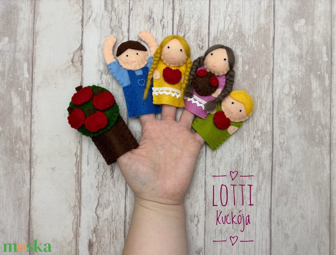 Hüvelykujjam almafa... ujjbáb készlet - játék & sport - bábok - ujjbáb - Meska.hu