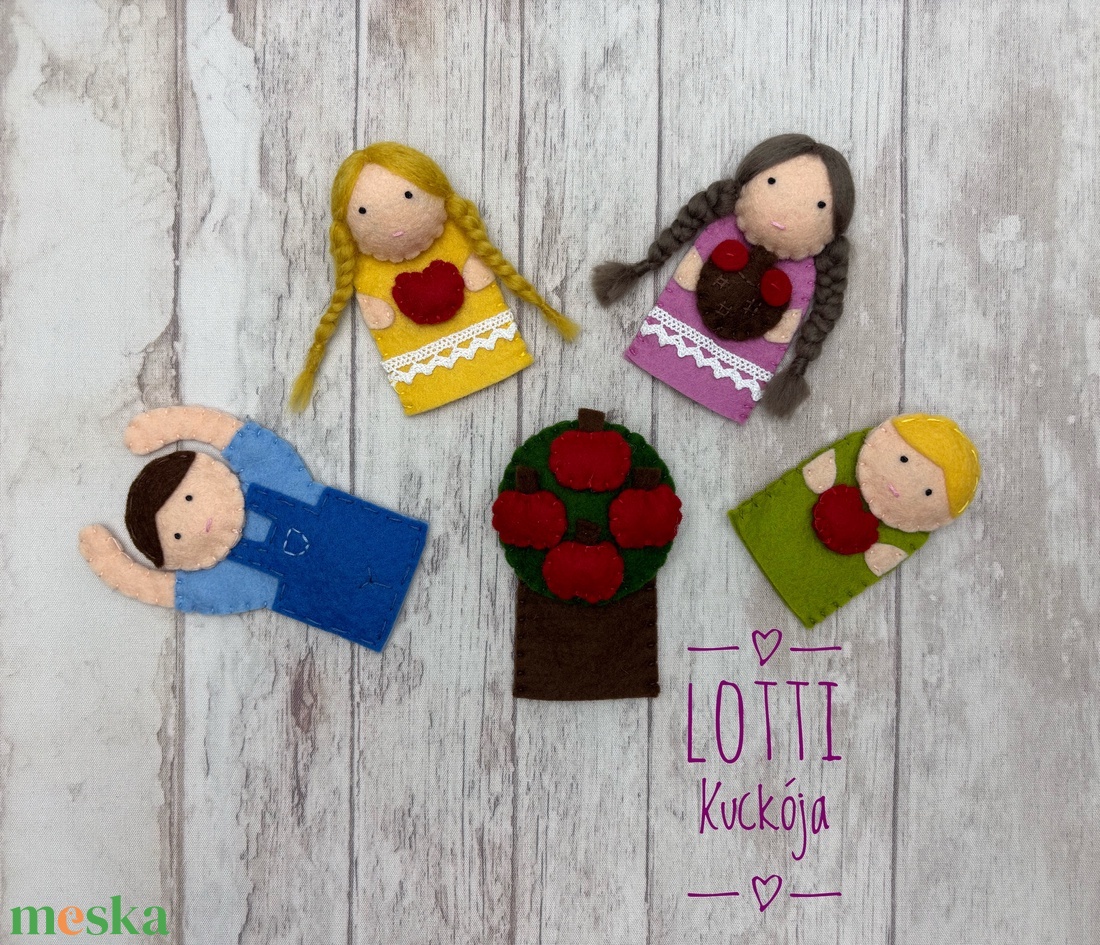 Hüvelykujjam almafa... ujjbáb készlet - játék & sport - bábok - ujjbáb - Meska.hu