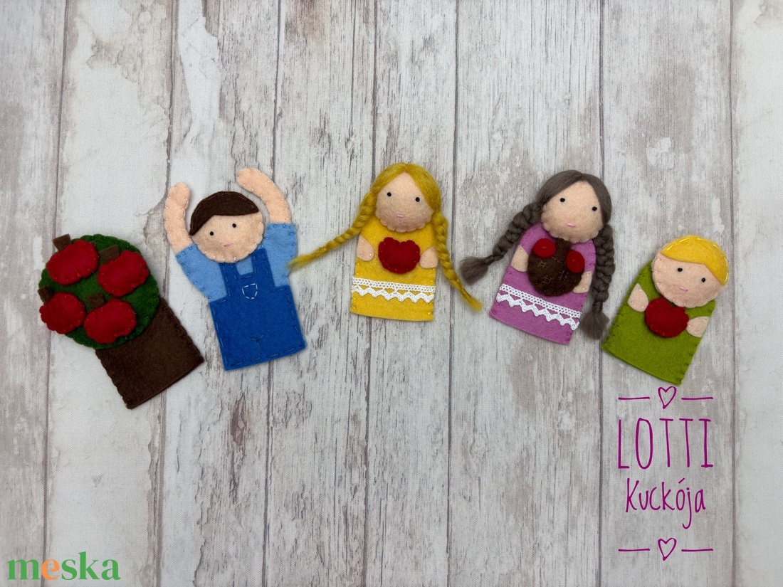 Hüvelykujjam almafa... ujjbáb készlet - játék & sport - bábok - ujjbáb - Meska.hu